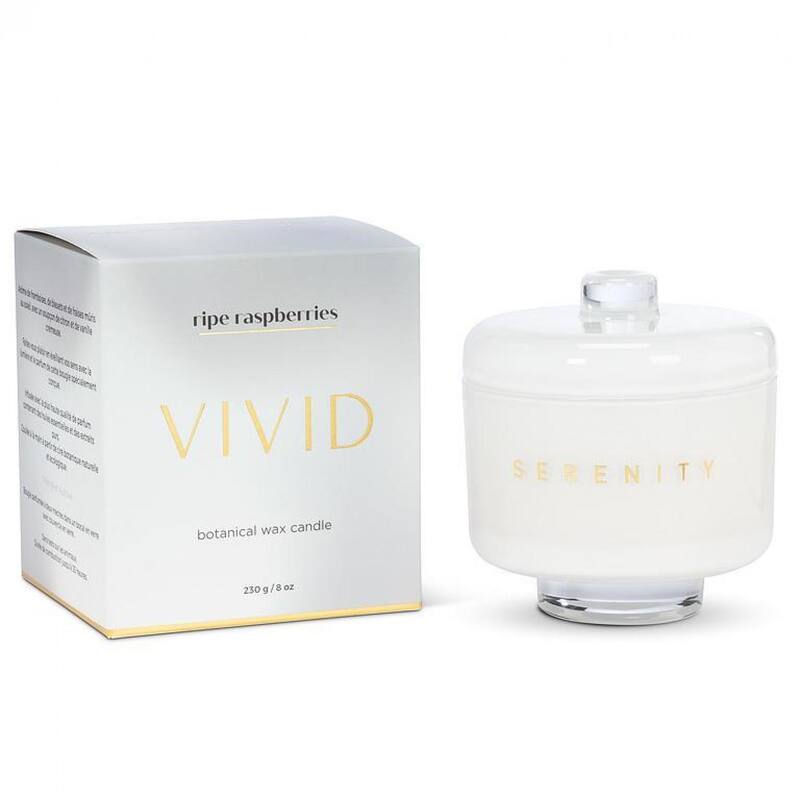 Ripe Raspberries In Pedestal Jar Candle
