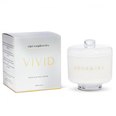 Ripe Raspberries In Pedestal Jar Candle