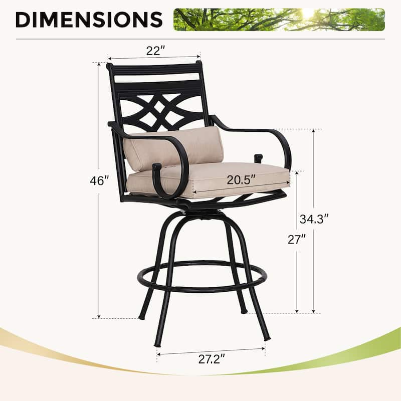 Teluk Extra Wide Swivel Bar Stools (Set of 2) by Havenside Home