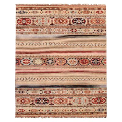 ECARPETGALLERY Hand-knotted Jules Serapi Ivory Wool Rug - 8'0 x 9'10