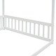 preview thumbnail 8 of 49, Full Size Wood Canopy Bed with Guardrails,Floor Bed For Kids