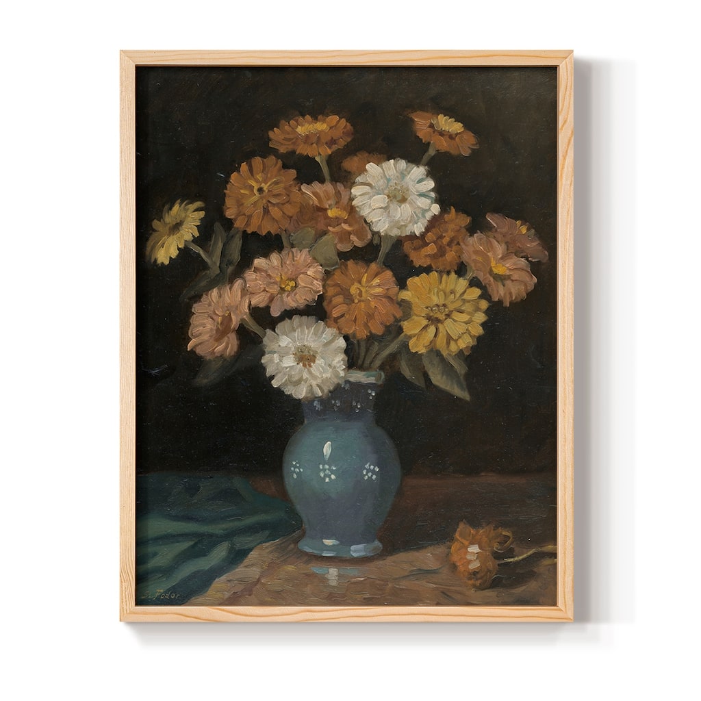 Vintage Floral Print CCLIII -Framed Print