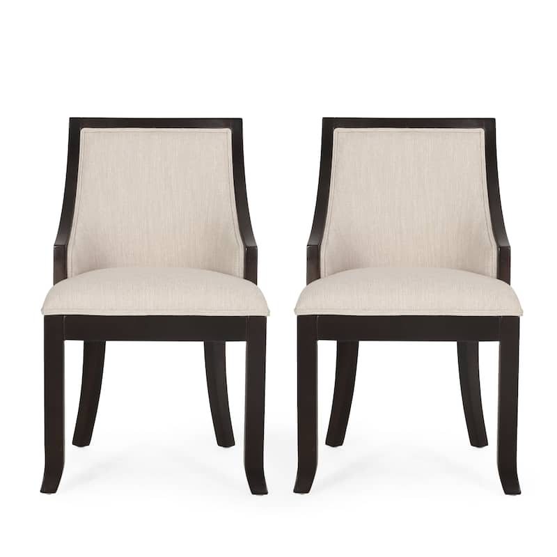 Thurber Upholstered Birch Wood Dining Chairs (Set of 2) by Christopher Knight Home