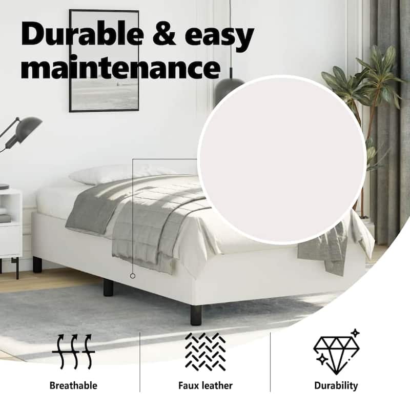 vidaXL Bed Frame, Faux Leather, No Mattress