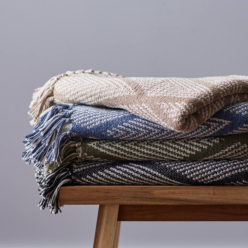 DII Natural Tone Multi Diamond Throw