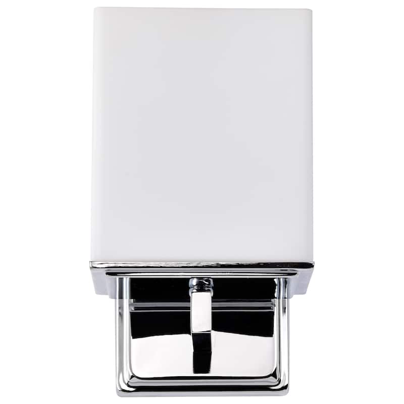Bento Chrome with Satin White 1-light Vanity Fixture