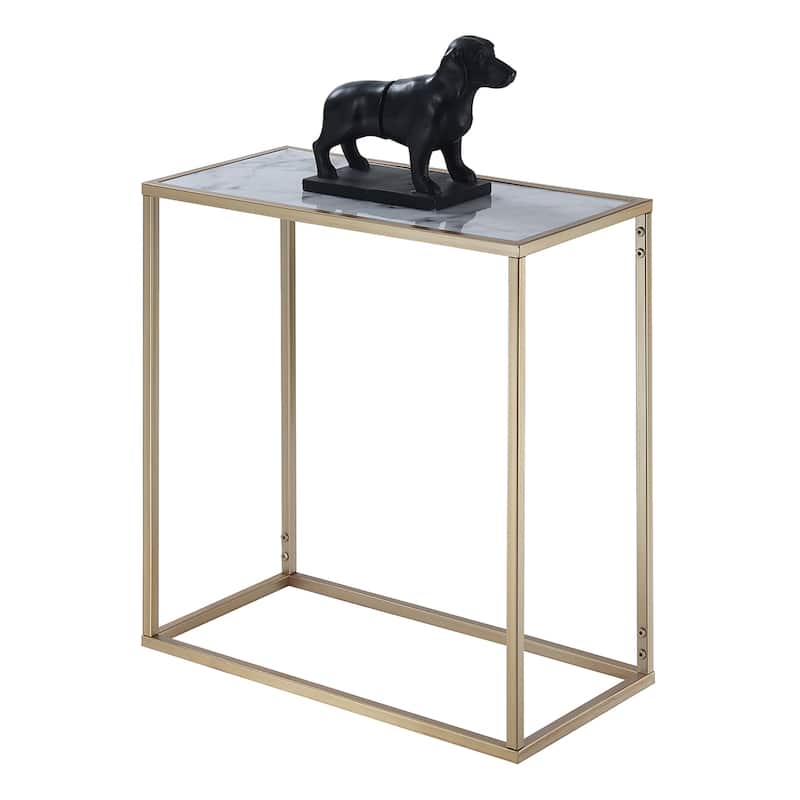 Convenience Concepts Gold Coast Faux Marble Chairside End Table