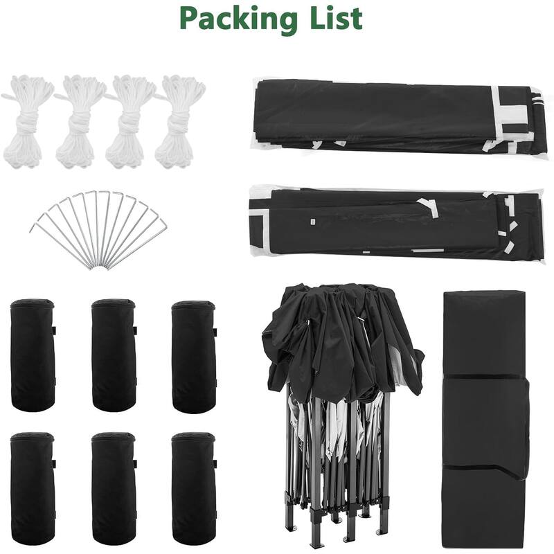 10 x 20 Pop Up Canopy Tent with 6 Sidewalls, Portable Party Canopy with 6 Weight Bag