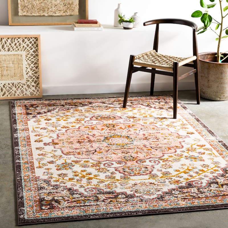 Livabliss Twyla Bohemian Persian Area Rug - Pale Pink - 7'10" x 10'3"