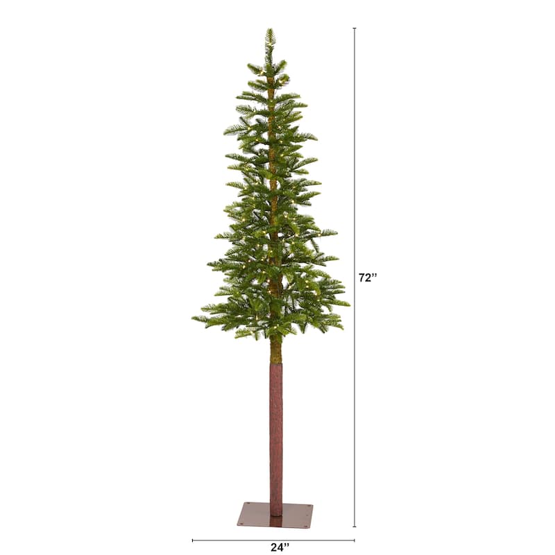 6ft. Alpine Artificial Christmas Tree with 100 Clear Microdot Multifunction LED Lights - Minimalist Festive X-Mas Tree