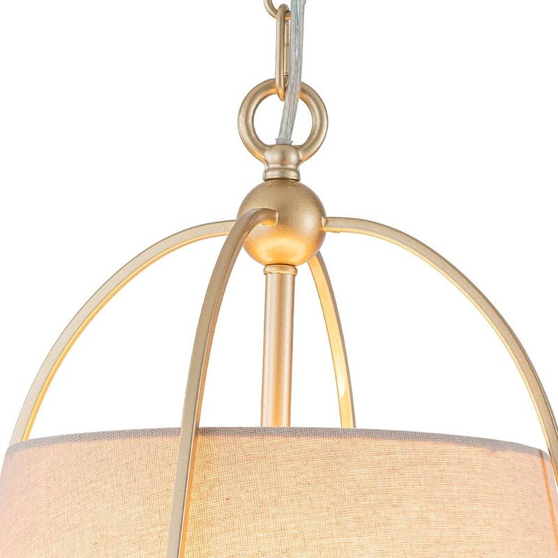 Mid Century Conical Linen Shade Lantern Pendant Ambient Light