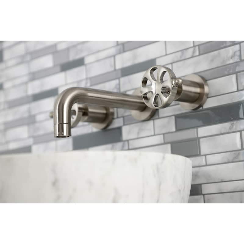 Kingston Brass Belknap Two-Handle 3-Hole Wall Mount Bathroom Faucet