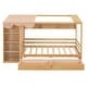 preview thumbnail 5 of 23, Twin Size Wood House Bed with Two Drawers,Shlves and Small Wardrobe
