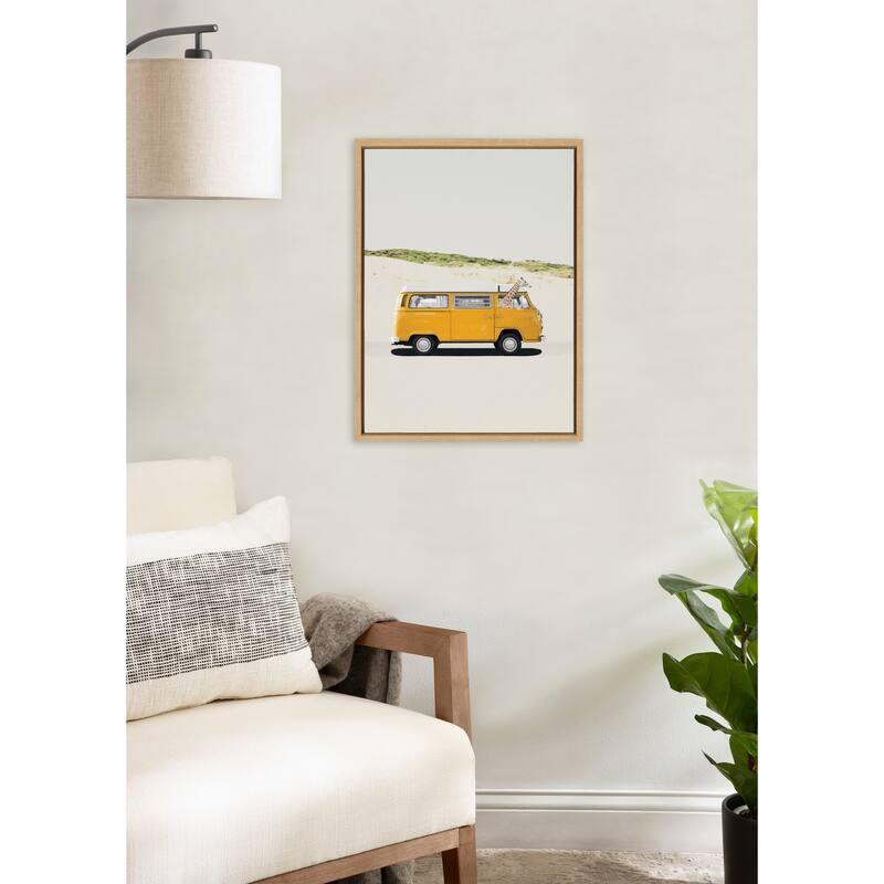 Kate and Laurel Sylvie Giraffe Adventure Canvas by July Art Prints