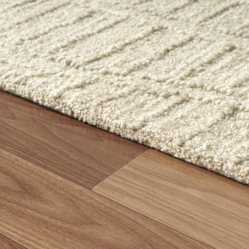 Sevita Light Taupe/Cream Abstract Geometric Hand-Tufted Area Rug