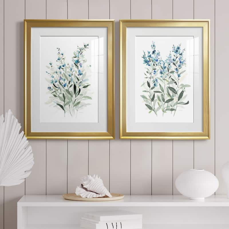 Delicate Blue Botanical I Premium Framed Print - Ready to Hang