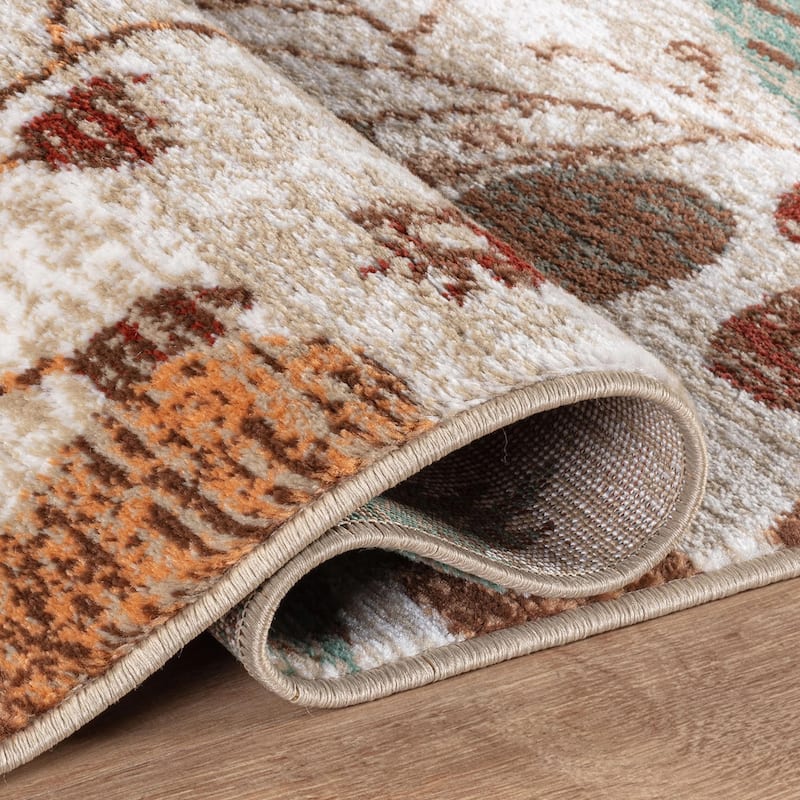 Beige Multi Garden Floral Stylish and Durable Area Rug