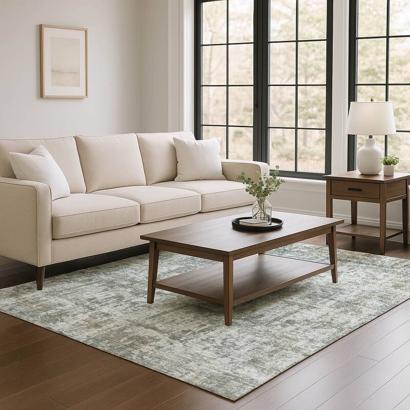 Premium Washable Super Soft Abstract Solid Mayfield Rug - Pewter - 2'6" x 3'10"