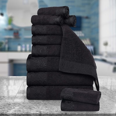 Superior Wisteria Cotton Floral Jacquard 12 Piece Bathroom Towel Set