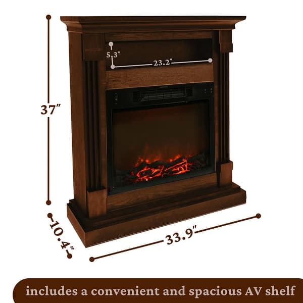 Cambridge Sienna Walnut Mantel 34inch Log Insert Electric Fireplace Bed Bath & Beyond 18680138