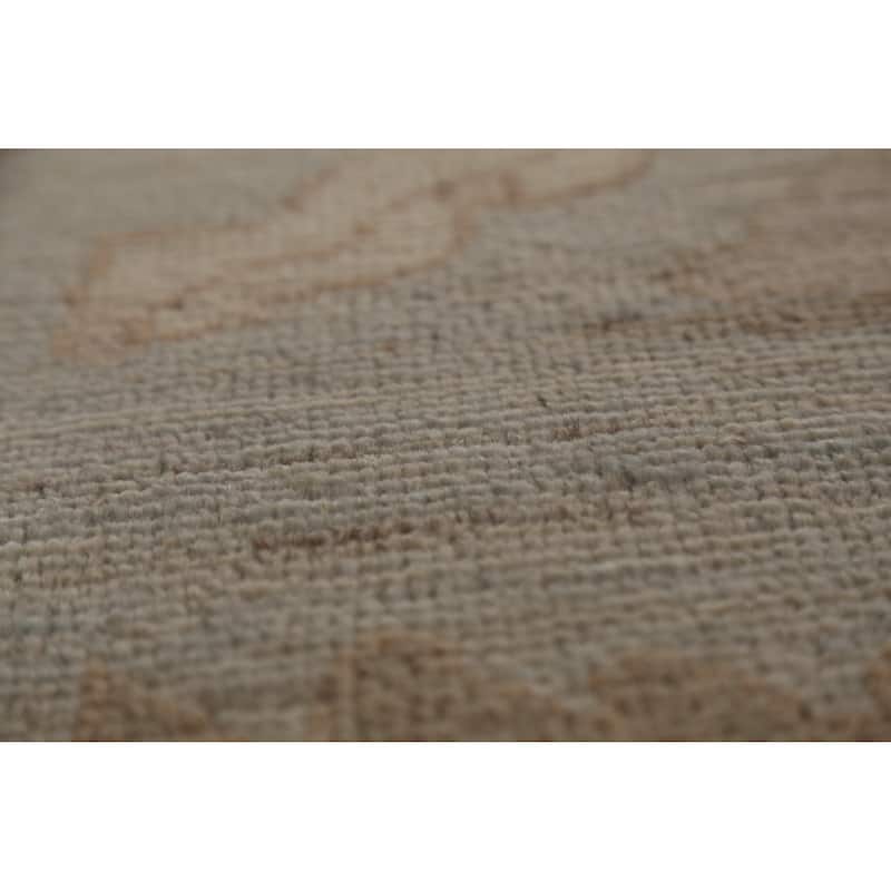 Grey Vegetable Dye Oushak Turkish Area Rug Hand-Knotted Wool Carpet - 8'10"x 11'8"