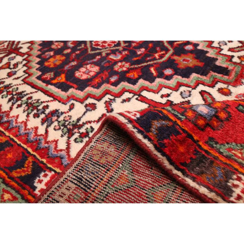 ECARPETGALLERY Hand-knotted Anadol Cream, Red Wool Rug - 4'2 x 6'9