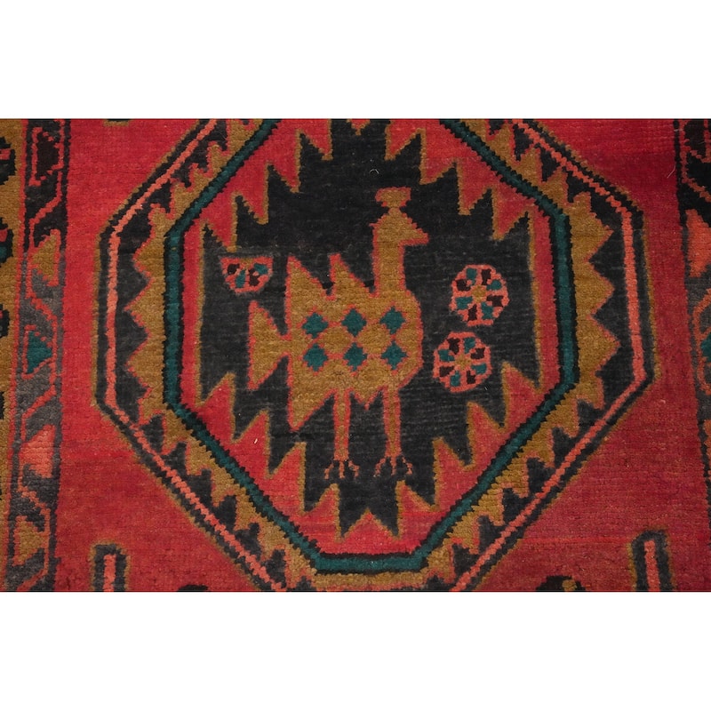 Hand Knotted Oriental 100% Wool Carpet Traditional Tribal Pink Ardebil Runner Rug - 9' 6'' X 3' 6''