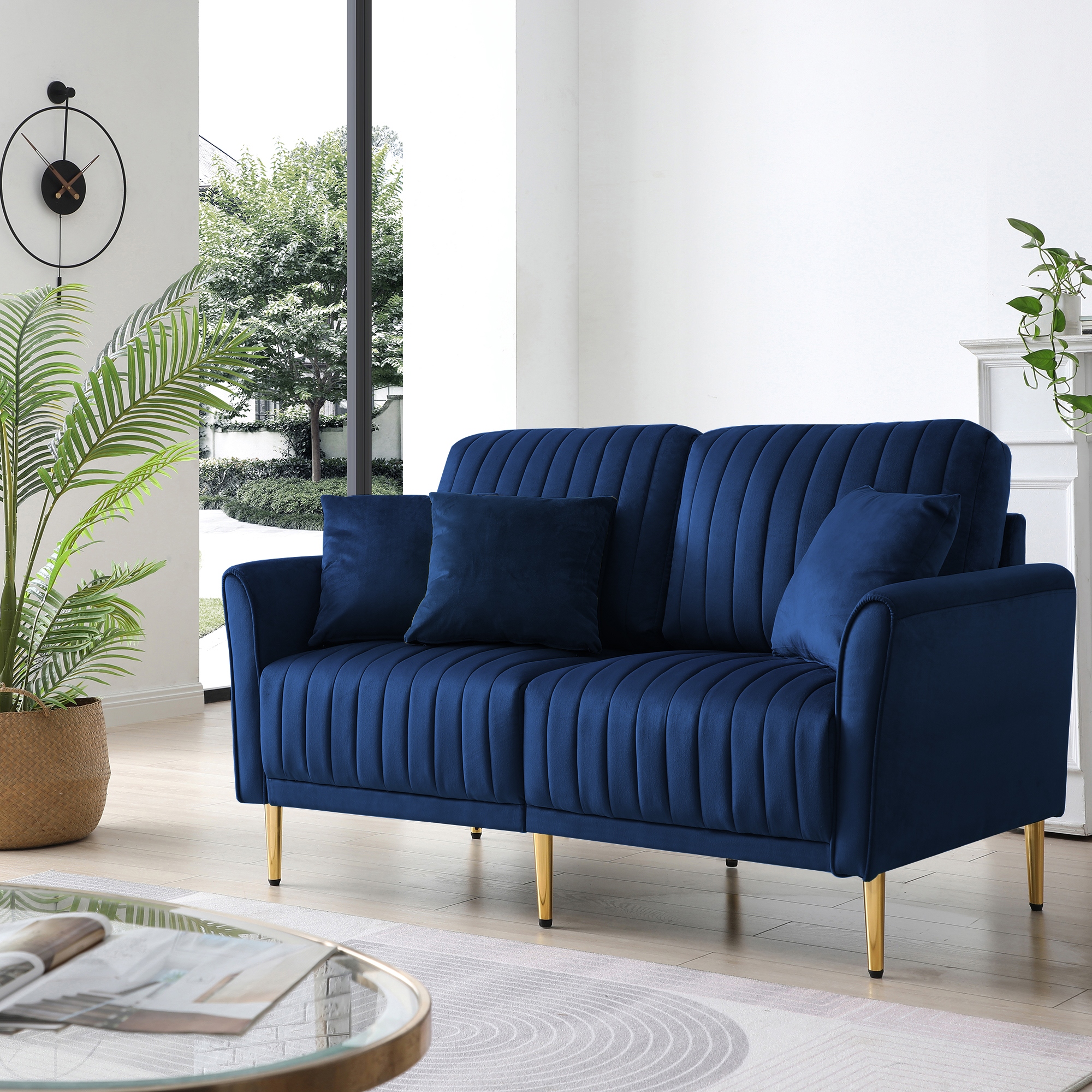Small velvet deals couch