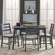 preview thumbnail 2 of 8, Simple Living Charlie Mid-Century Rubberwood 5-piece Dining Set Charcoal Grey
