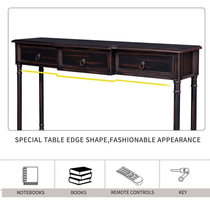 Console Sofa Table with Drawers for Entryway