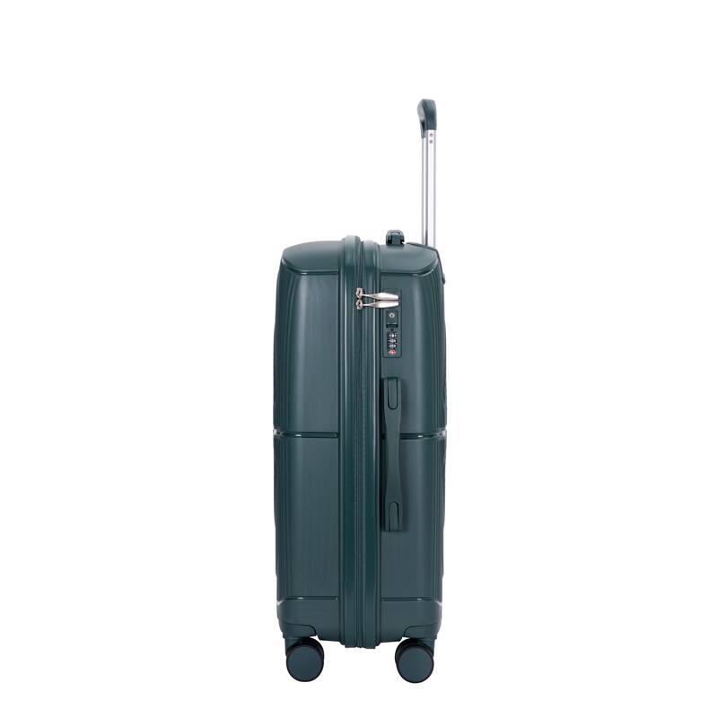 3-Piece, Luggage Sets, Hard-Shell Luggage with 2 Swivel Wheels and TSA Lock, for Boarding Travel, Green