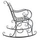 preview thumbnail 28 of 41, SAFAVIEH Ressi Victorian Scroll Iron Outdoor Rocking Bench. - 43 in. W x 33 in. D x 37 in. H