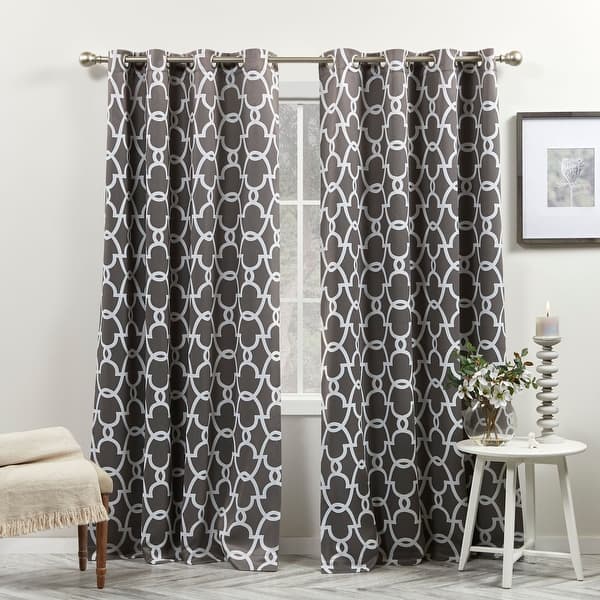 slide 1 of 38, The Curated Nomad Duane Thermal Woven Blackout Grommet Top Curtain Panel Pair 52x108 - Black Pearl