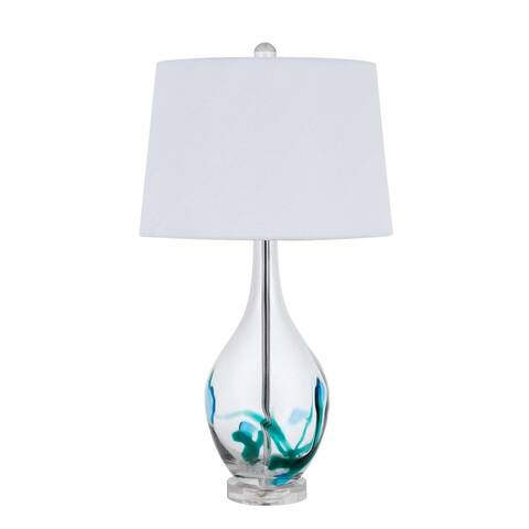 Harlan Clear and Turquoise Table Lamp