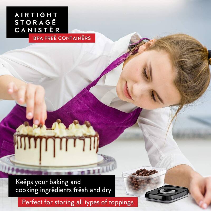 Mini Airtight Food Storage Containers with Lids - Set of 6 Clear Plastic Small Pantry Containers