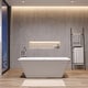 66 in. W x 29.5 in. D Acrylic Freestanding Soaking Bathtub in Glossy