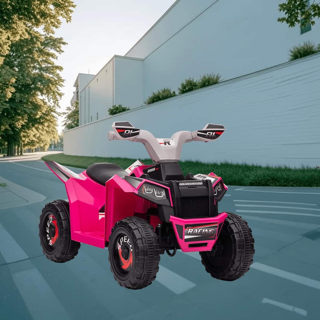 Electric 6V Ride On ATV for Toddlers with Wear-Resistant Wheels, Safe Speed, and Non-Slip Handlebars for Kids 18-36 Months