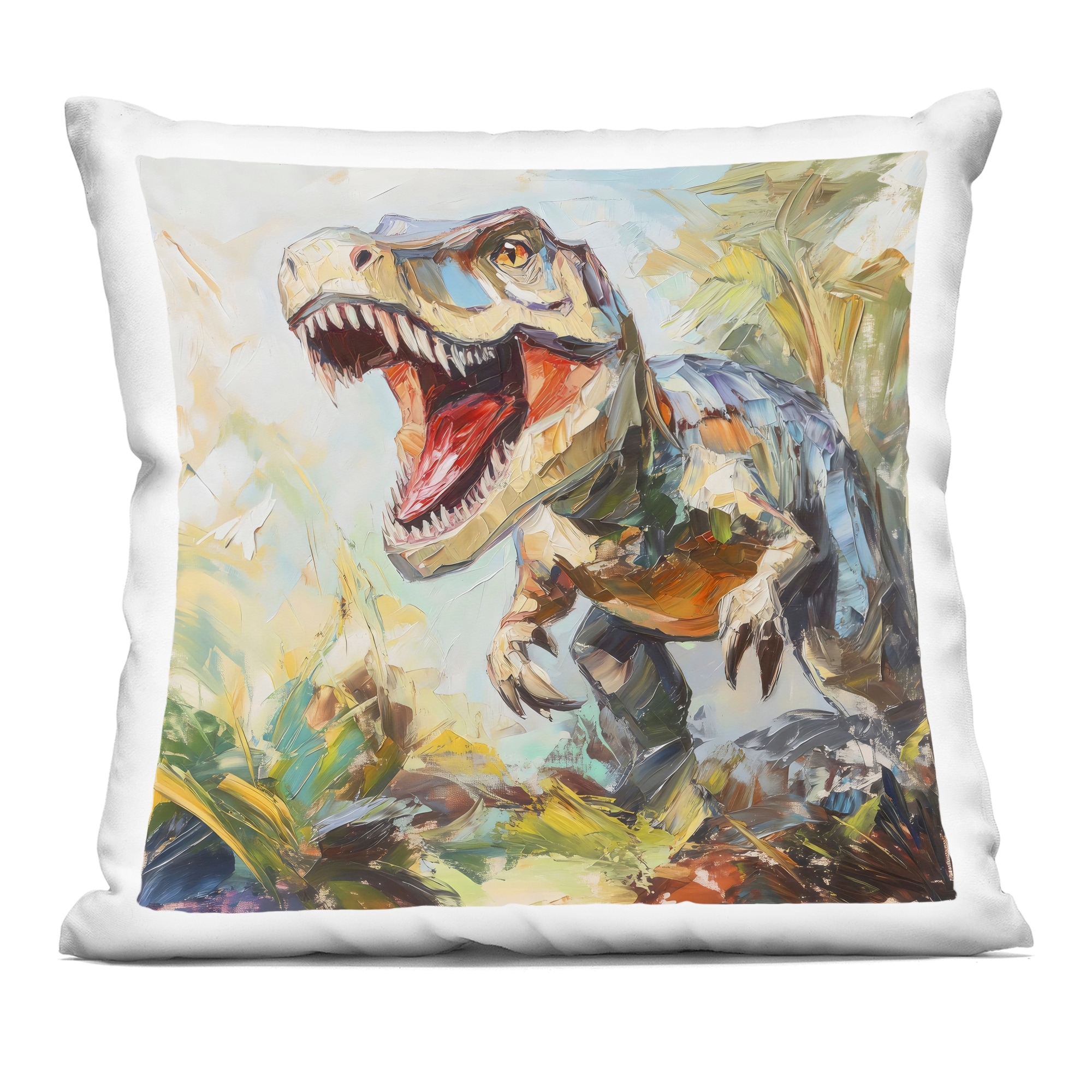 Stupell Enchanting T-Rex Roar Decorative Printed Throw Pillow Design by Creative Studio