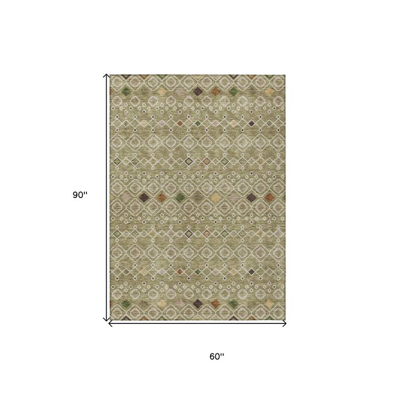 HomeRoots Geometric Modern Rectangle Outdoor Rug