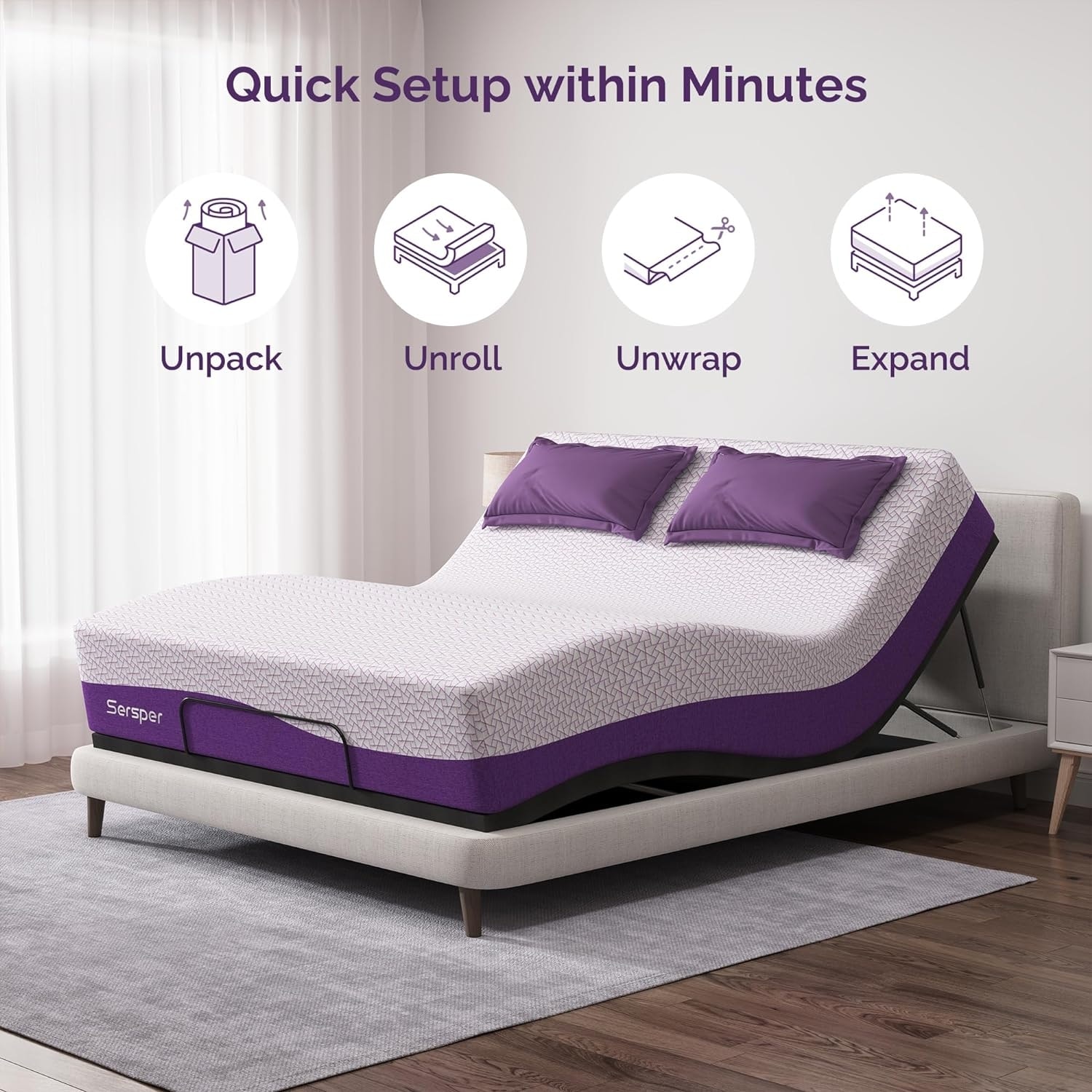 Purple mattress for adjustable bed 2025