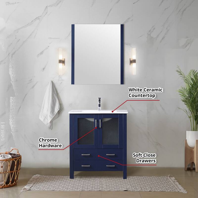 Lexora Volez 30 inch single Bathroom Vanity Countertop With Sink