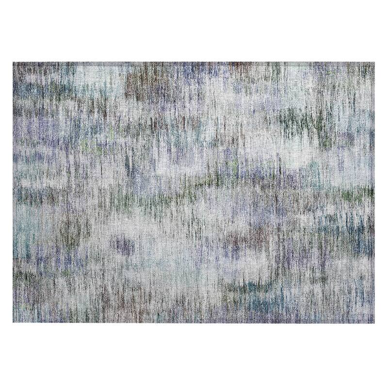 Machine Washable Indoor/ Outdoor Chantille Solid Abstract Rug