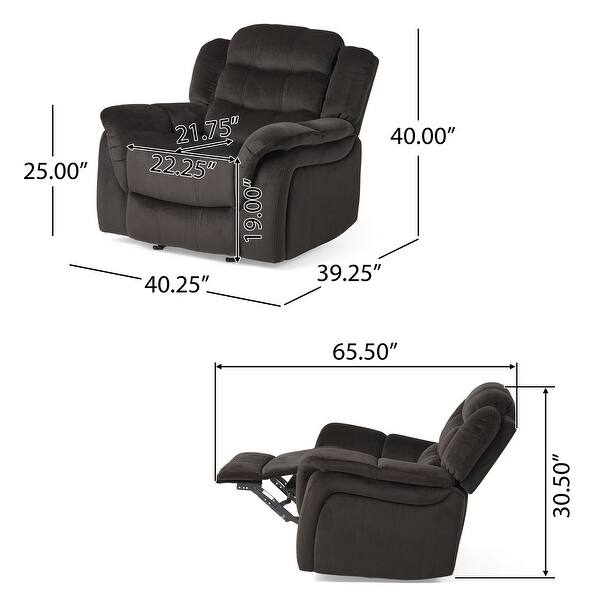 dimension image slide 0 of 2, Hawthorne Steel Glider Recliner by Christopher Knight Home