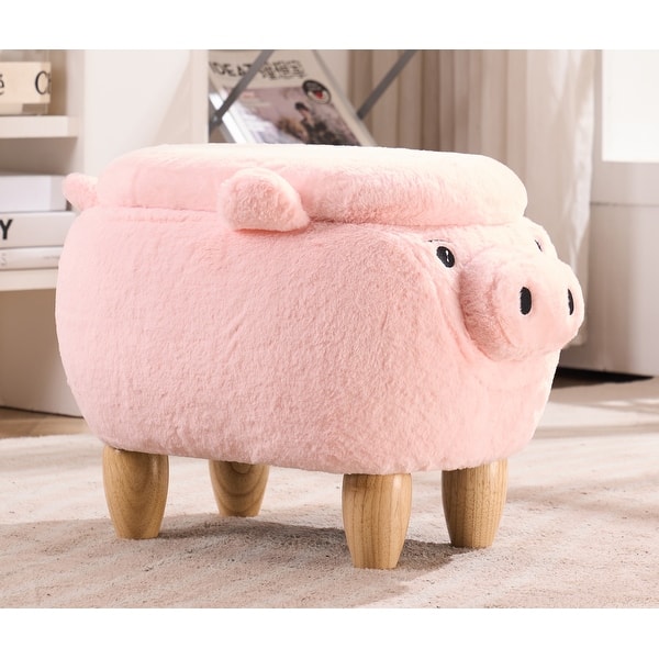 slide 2 of 10, Home 2 Office Animal Kids Pig Storage Ottoman Pink