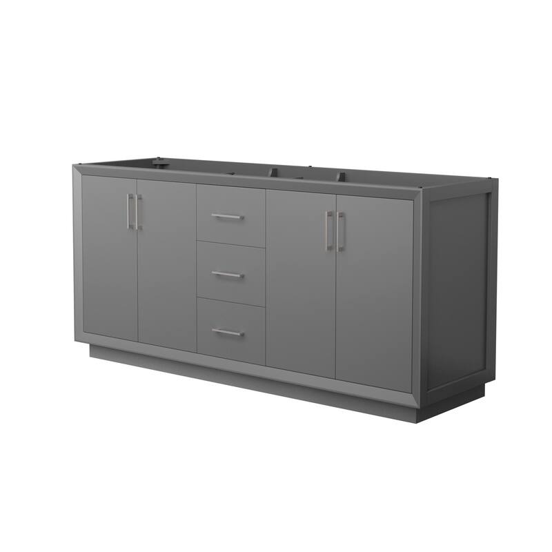 Wyndham Collection WCF414172D-CXSXX-MXX Strada 71" Double Free - Dark Gray / Brushed Nickel Hardware
