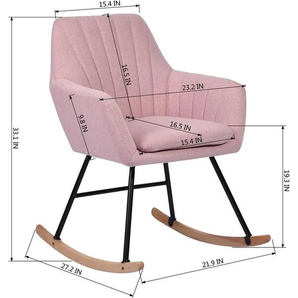 Pink Weighted Rocking Chair Maniar High Pink Rocking Chair Accent Chair - Bed Bath & Beyond - 38345462
