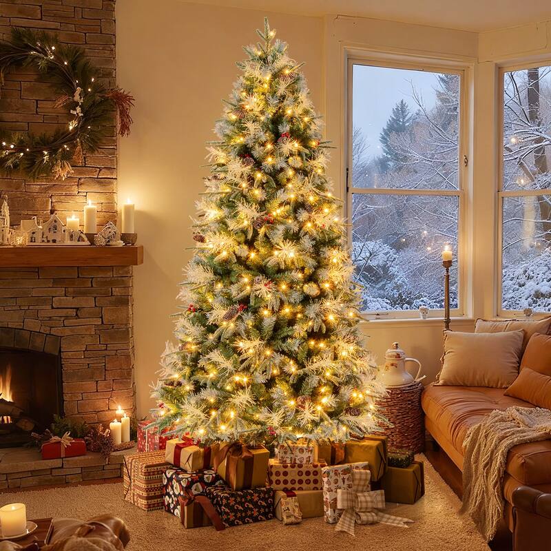 Costway 5/6/7 FT Artificial Christmas Tree with 602/806/1072 Branch - Green - See Details