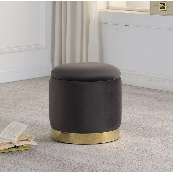 slide 1 of 6, Best Master Furniture Accent Ottoman with Storage Dark Grey