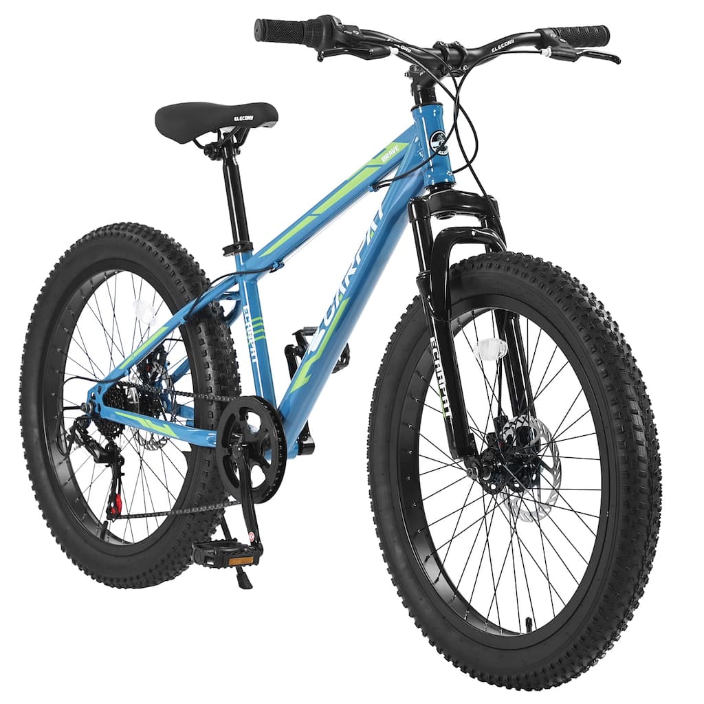 7 Speeds Mountain Fat Tire Bike, Mountain Trail Bike Urban Commuter City Bicycle, High-Carbon Steel Frame for Adult, Youth