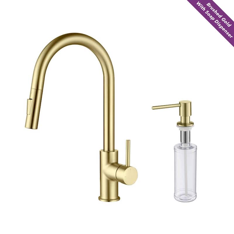 Blossom Solid Pull-Down Kitchen Faucet w/ 360 Swivel, Single Handle